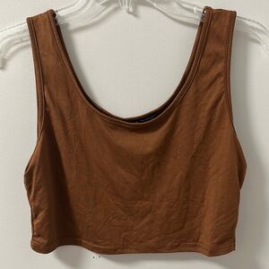 Brown Sleeveless Crop Top